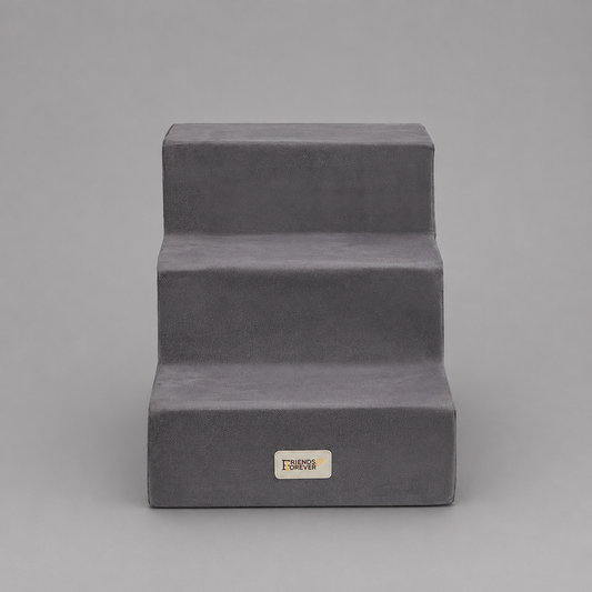 3-Step Pet Stairs | Dog Stairs - Milo/Grey