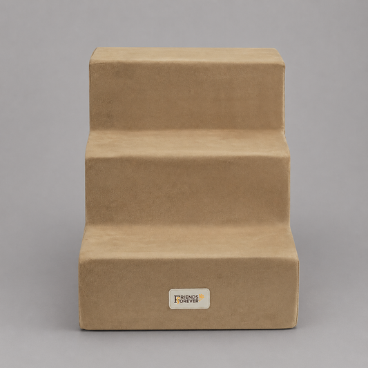 3-Step Pet Stairs | Dog Stairs - Milo/Khaki