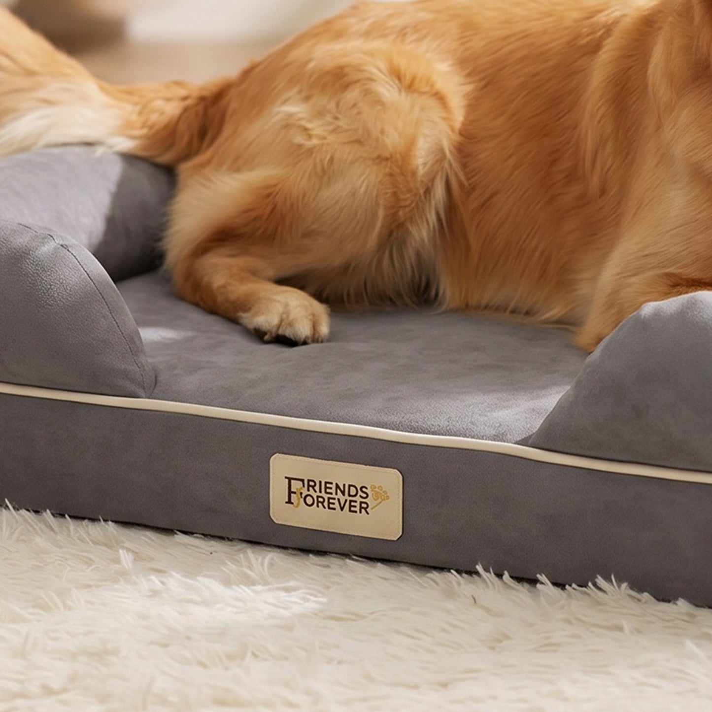 Orthopedic Dog Bed & Cat Bed | Memory Foam Dog Couch Sofa - Platinum