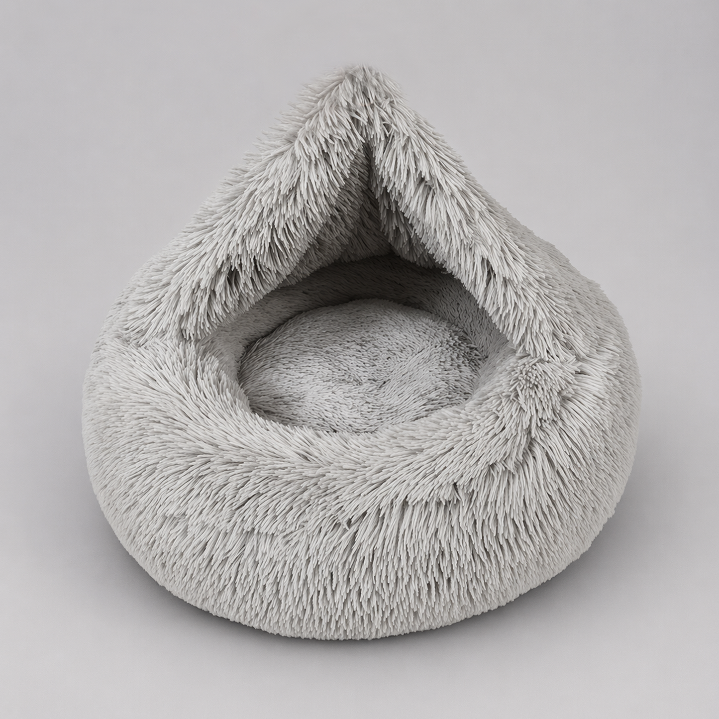 Donut Dog Bed with Hooded Blanket - Luna/Grey