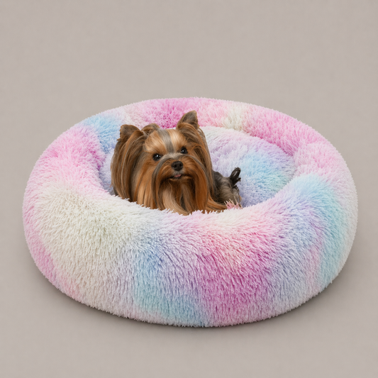 Donut Faux Fur Self Warming Indoor Round Donut Cuddler