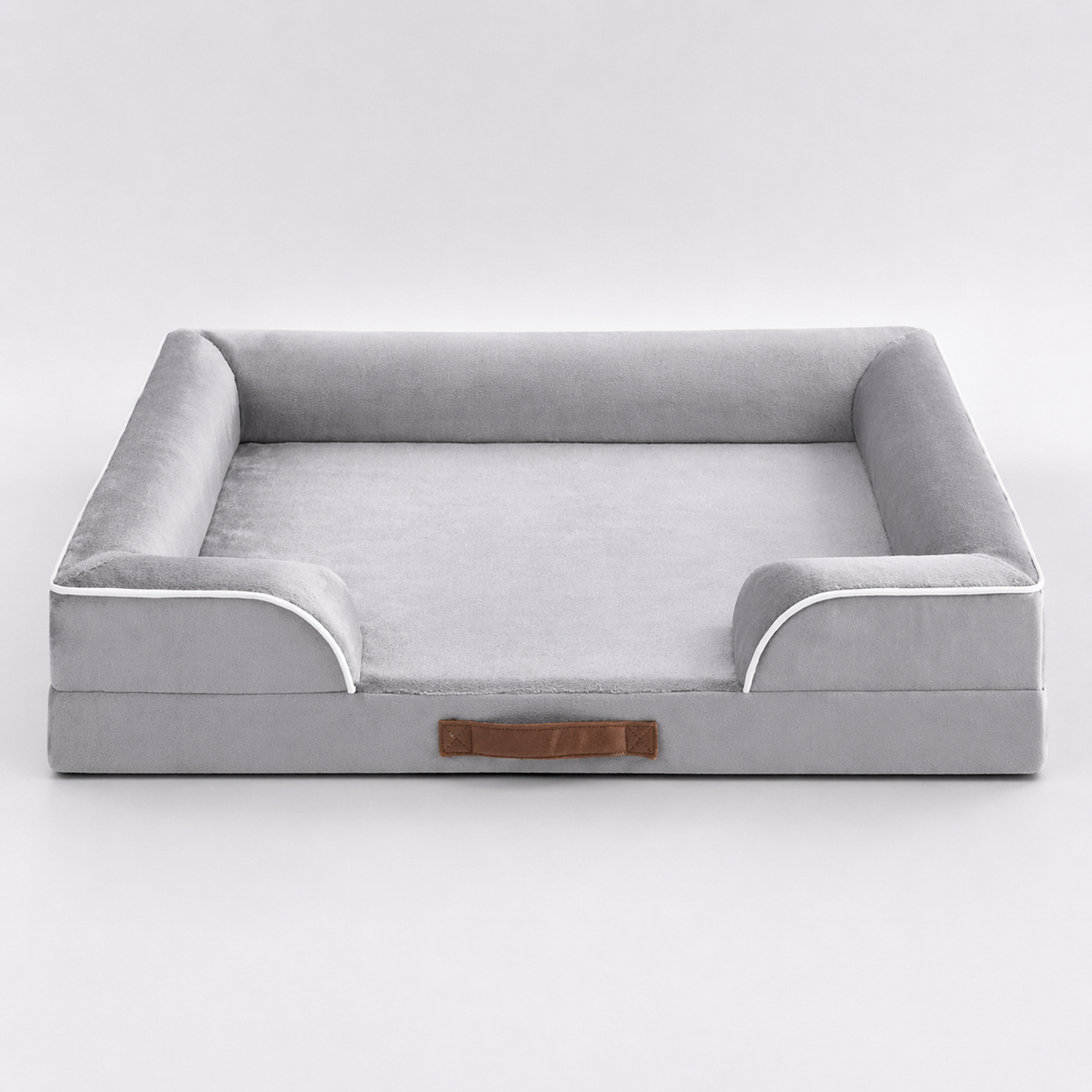 Orthopedic Dog Bed & Cat Bed | Dog Couch with Foam Bolster - Ally/Grey