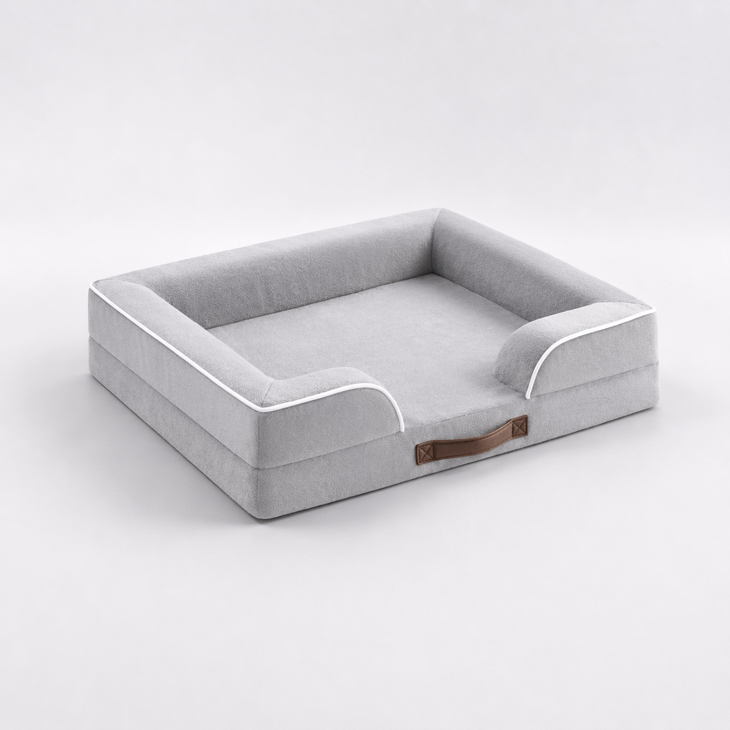 Orthopedic Dog Bed & Cat Bed | Dog Couch with Foam Bolster - Ally/Grey