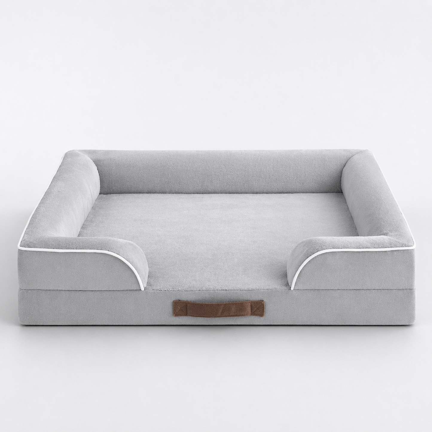 Orthopedic Dog Bed & Cat Bed | Dog Couch with Foam Bolster - Ally/Grey