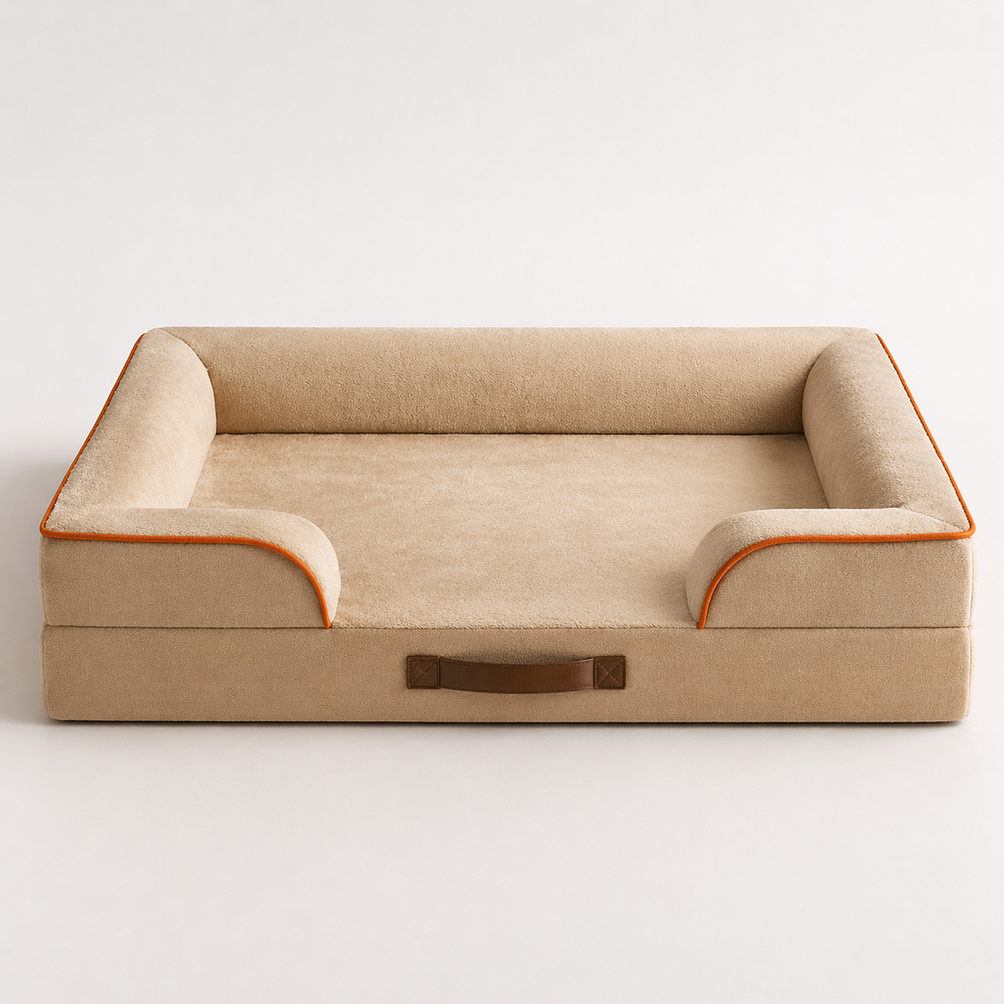 Orthopedic Dog Bed & Cat Bed | Dog Couch with Foam Bolster - Ally/Khaki