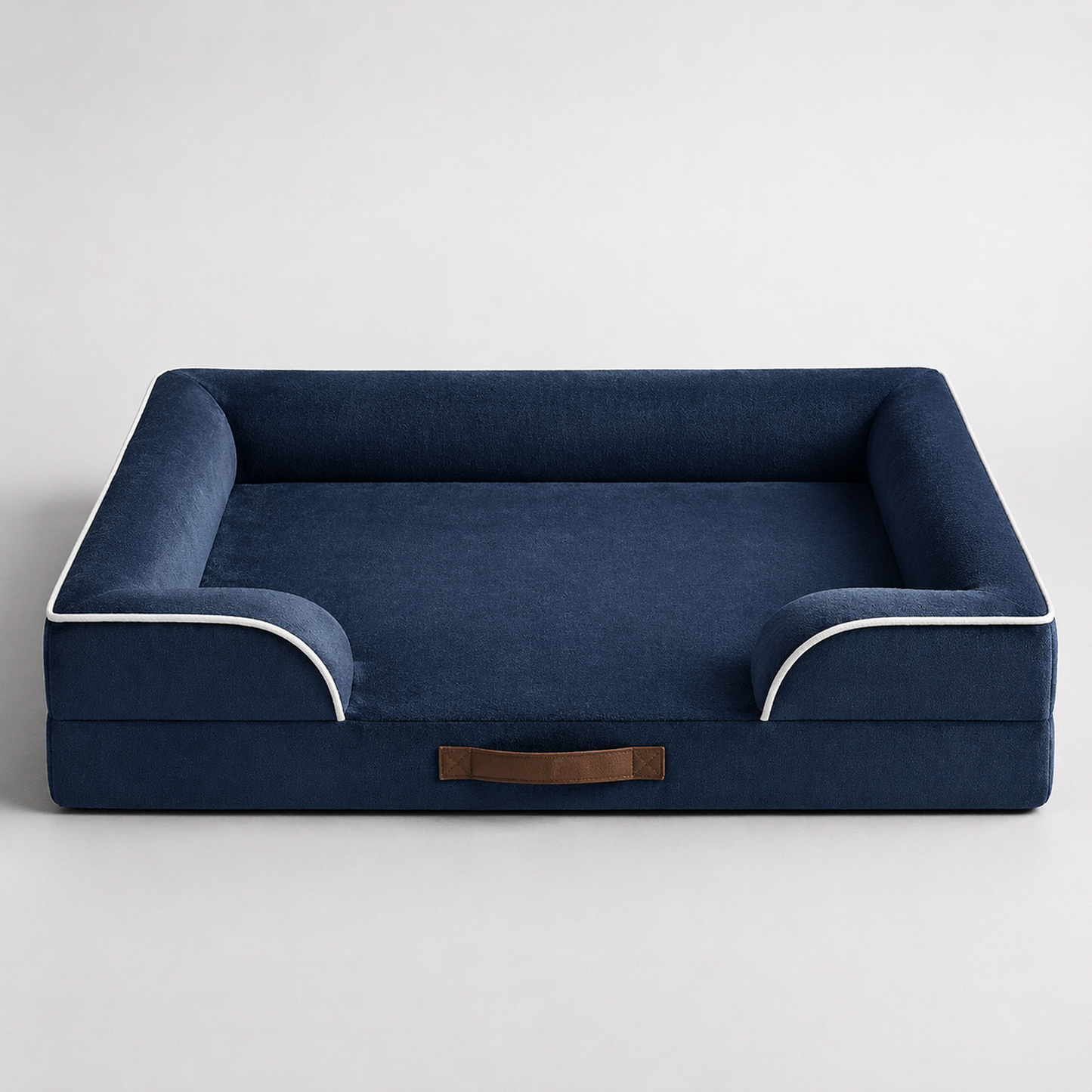 Orthopedic Dog Bed & Cat Bed | Dog Couch with Foam Bolster - Ally/Navy
