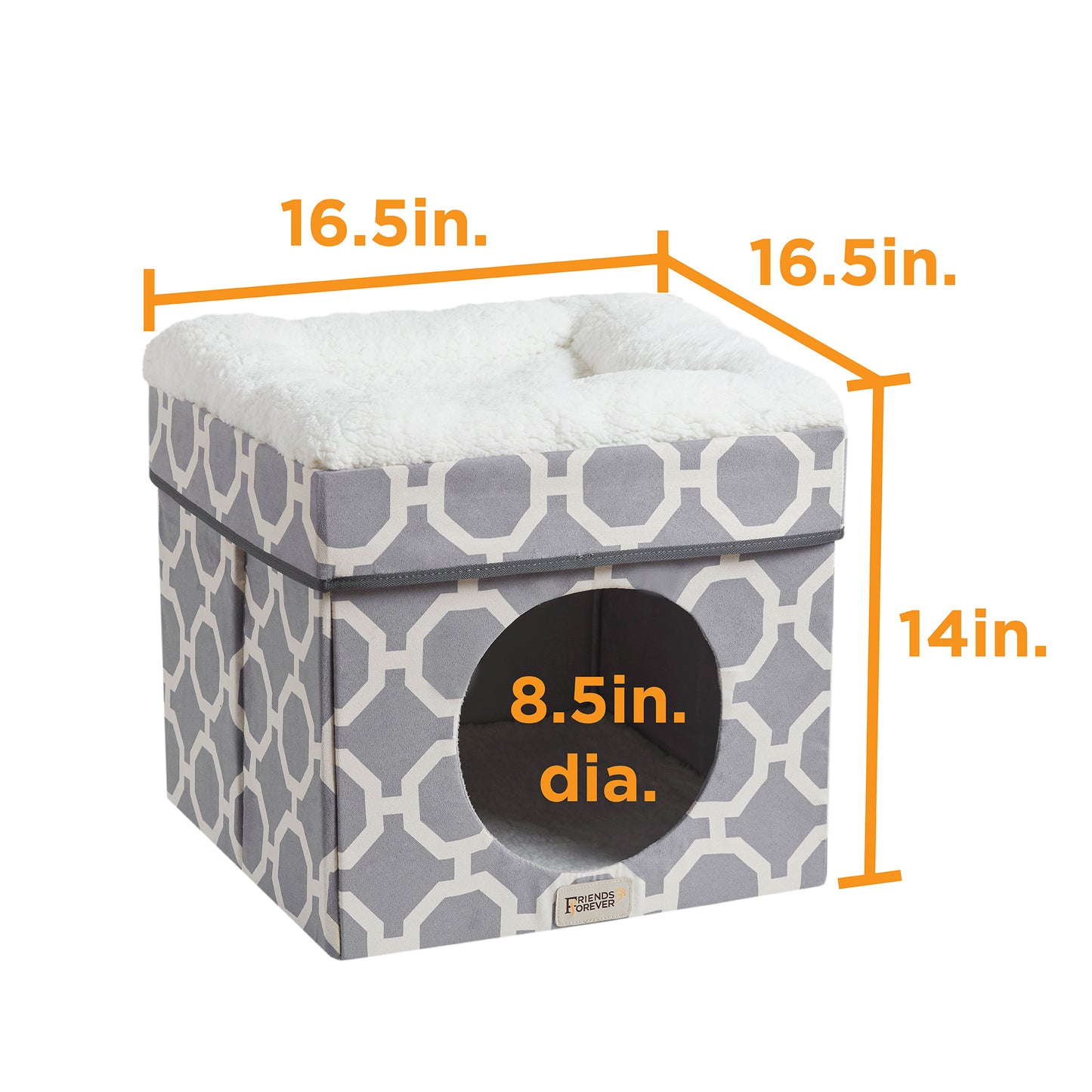 Cat House with Cat Bed | Collapsible Cat Cube Ottoman - Taylor
