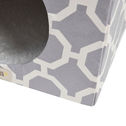 Cat House with Cat Bed | Collapsible Cat Cube Ottoman - Taylor