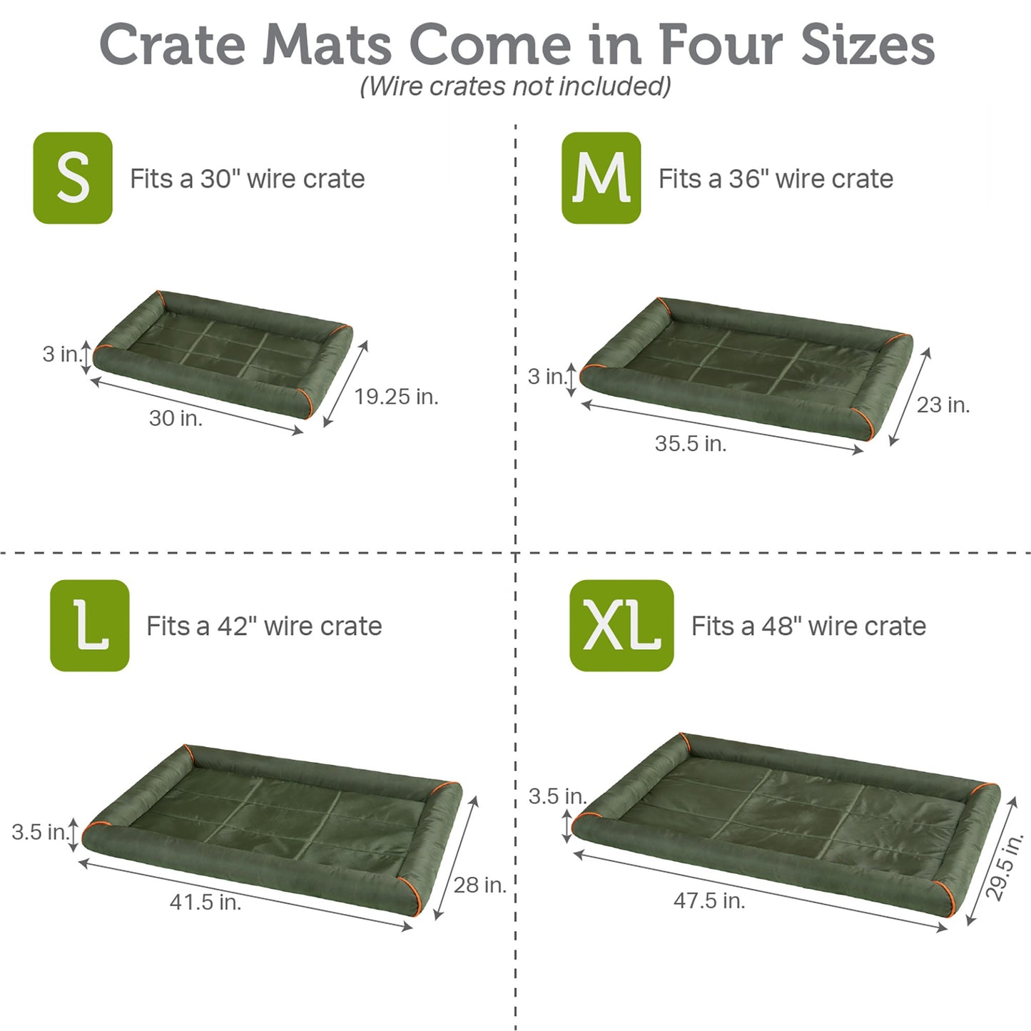 Bolster Dog Bed Crate Pad | Dog Crate Bed - Nova