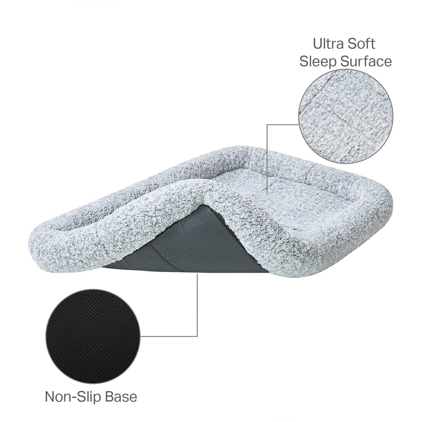 Bolster Dog Bed Crate Mat | Dog Crate Bed - Nova