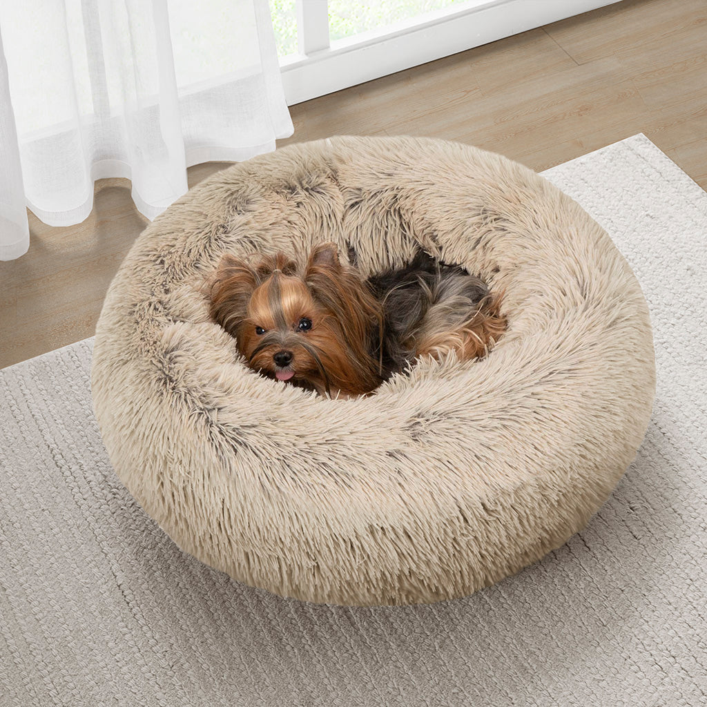 Coco Faux Fur Self Warming Indoor Round Donut Cuddler