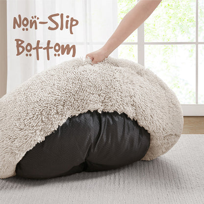 Coco Faux Fur Self Warming Indoor Round Donut Cuddler