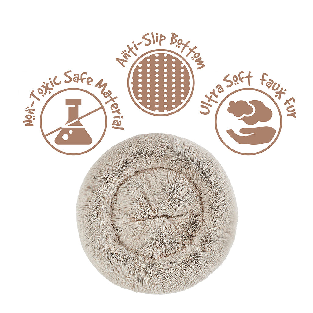 Coco Faux Fur Self Warming Indoor Round Donut Cuddler
