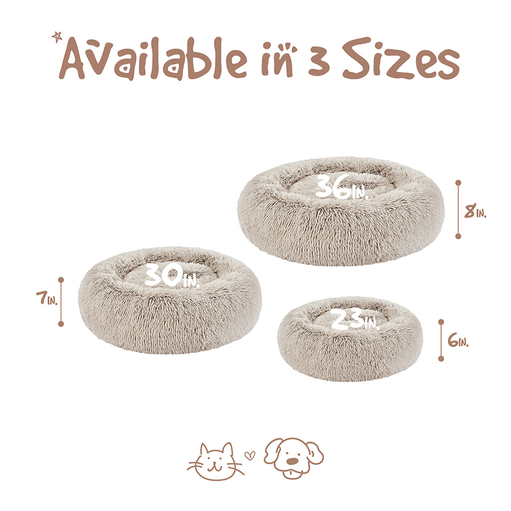 Coco Faux Fur Self Warming Indoor Round Donut Cuddler