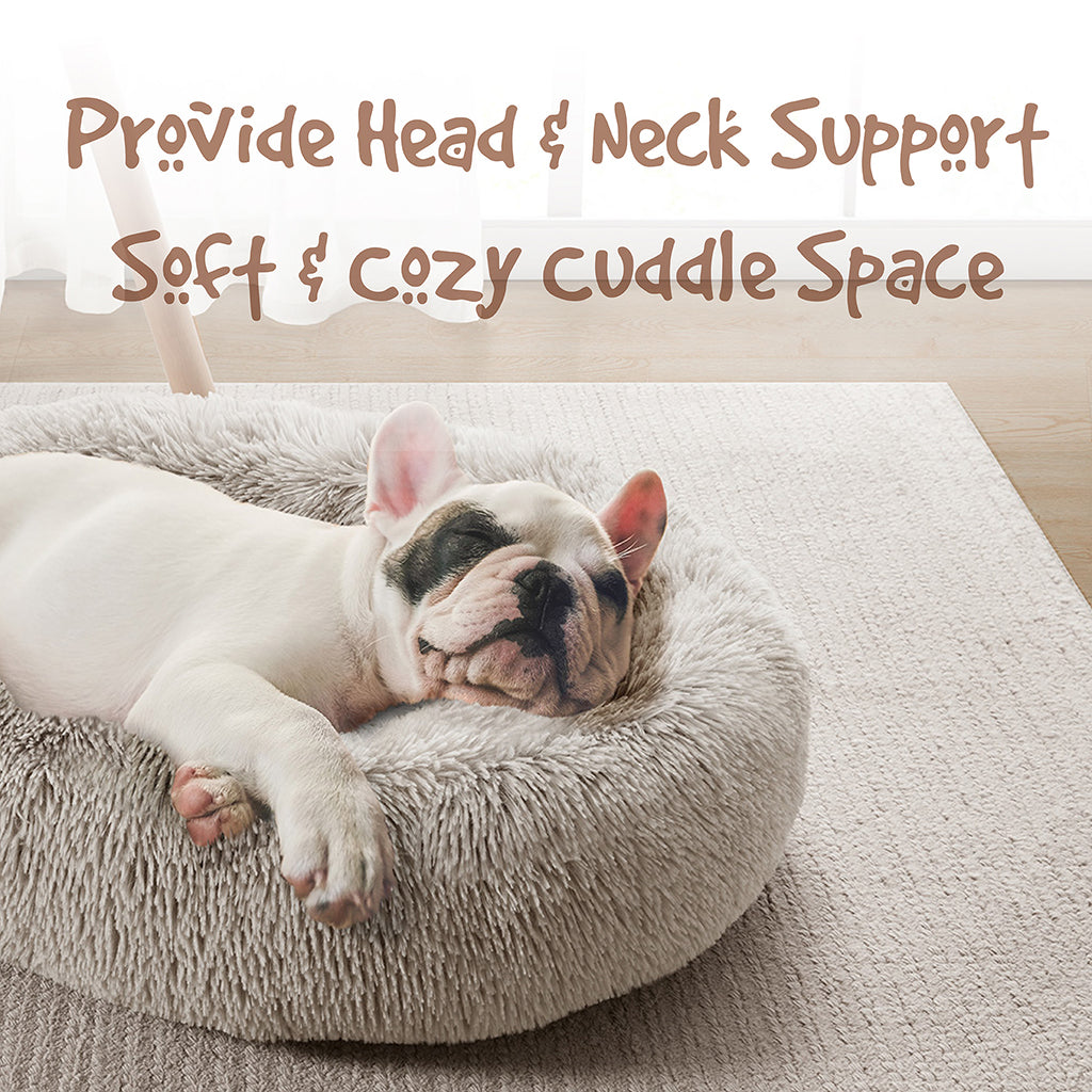 Coco Faux Fur Self Warming Indoor Round Donut Cuddler