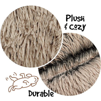 Coco Faux Fur Self Warming Indoor Round Donut Cuddler