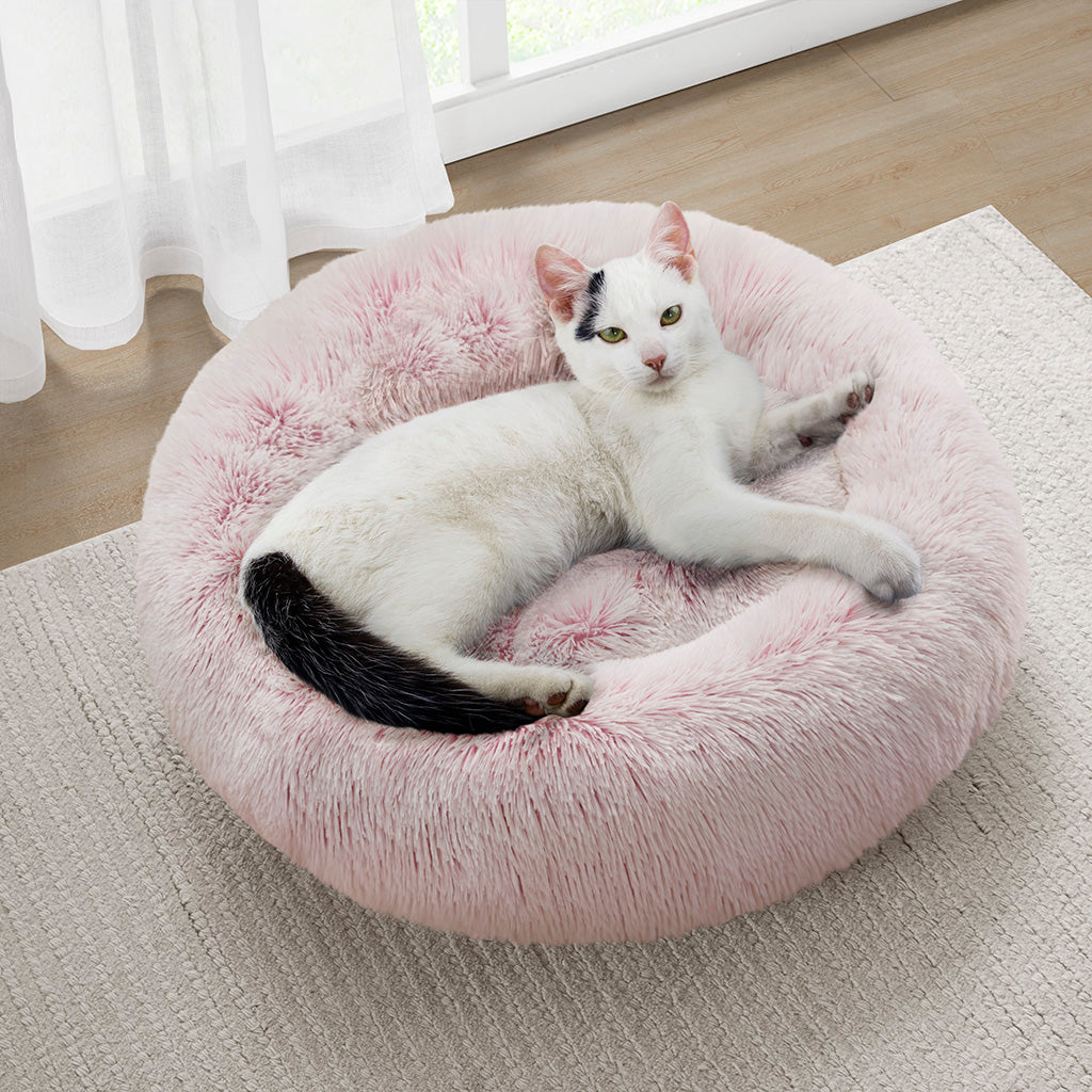 Coco Faux Fur Self Warming Indoor Round Donut Cuddler