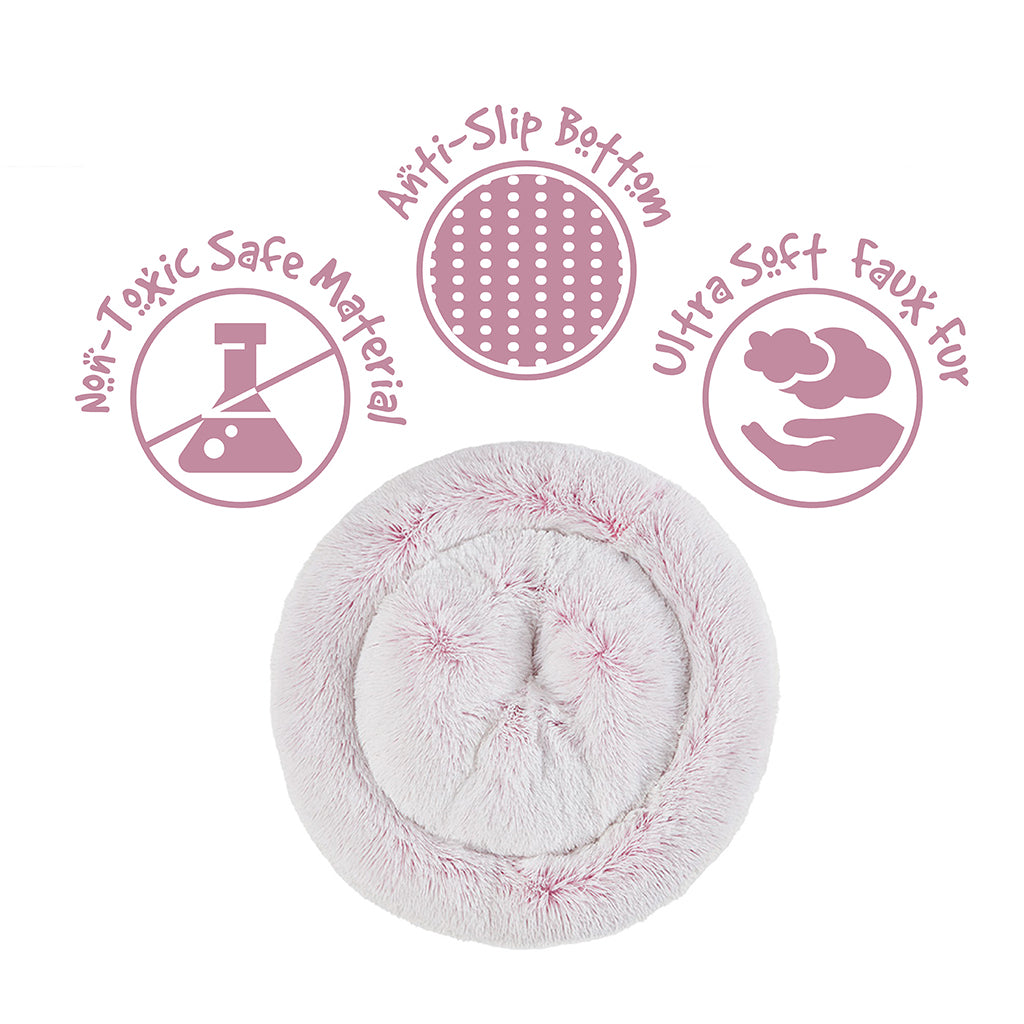 Coco Faux Fur Self Warming Indoor Round Donut Cuddler