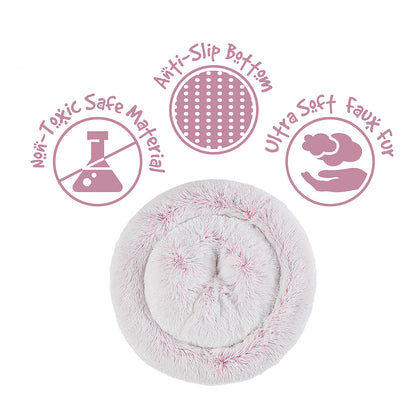 Coco Faux Fur Self Warming Indoor Round Donut Cuddler