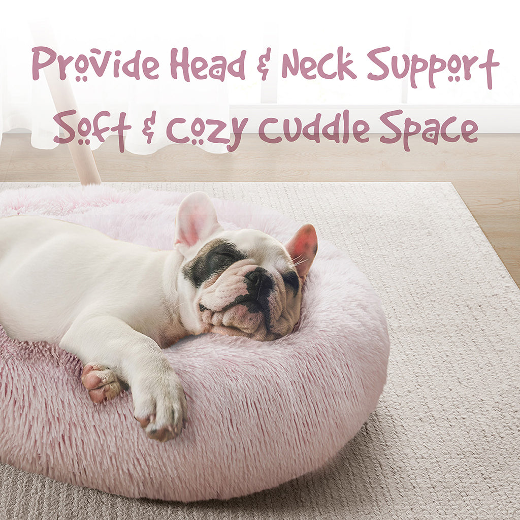 Coco Faux Fur Self Warming Indoor Round Donut Cuddler