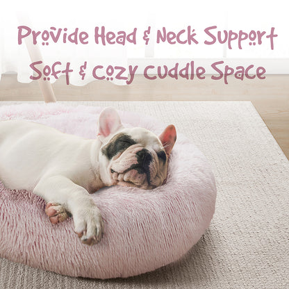 Coco Faux Fur Self Warming Indoor Round Donut Cuddler