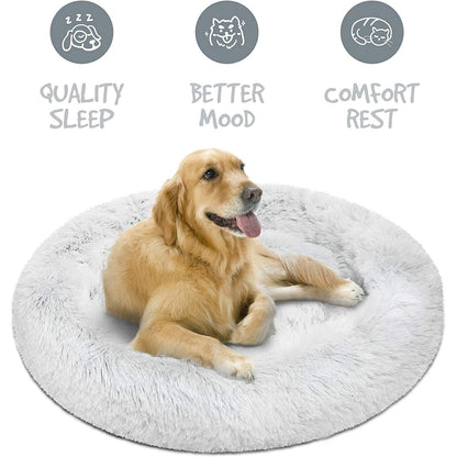 Coco Faux Fur Self Warming Indoor Round Donut Cuddler