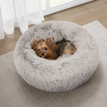 Coco Faux Fur Self Warming Indoor Round Donut Cuddler