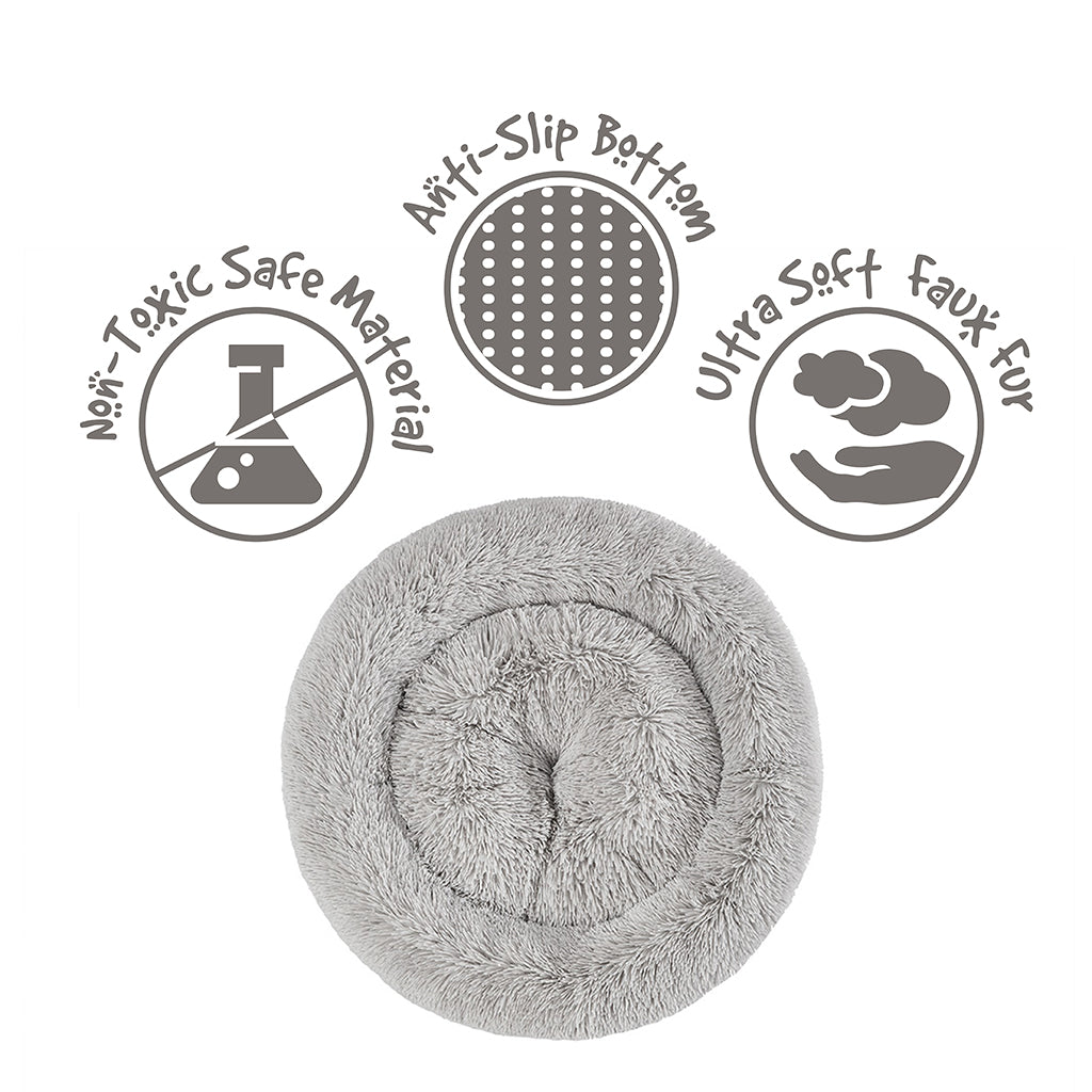 Coco Faux Fur Self Warming Indoor Round Donut Cuddler