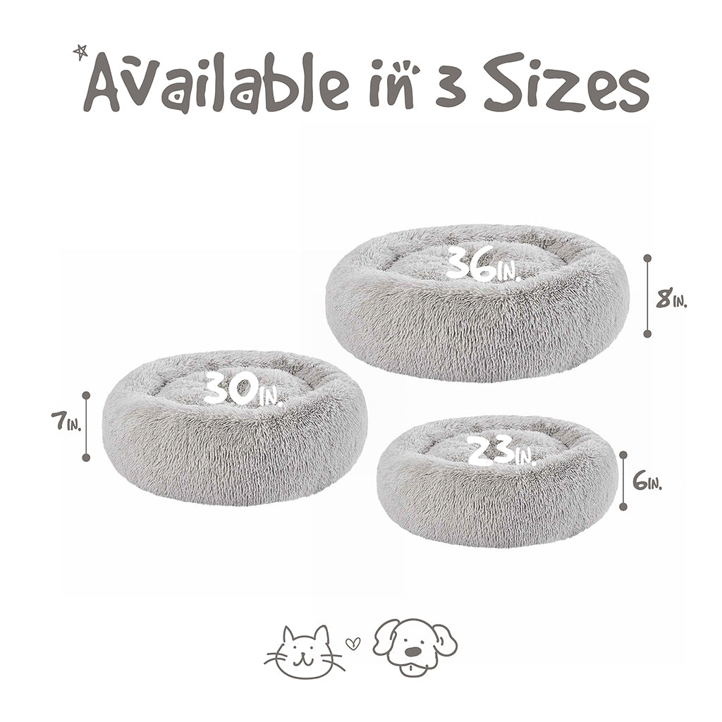 Coco Faux Fur Self Warming Indoor Round Donut Cuddler