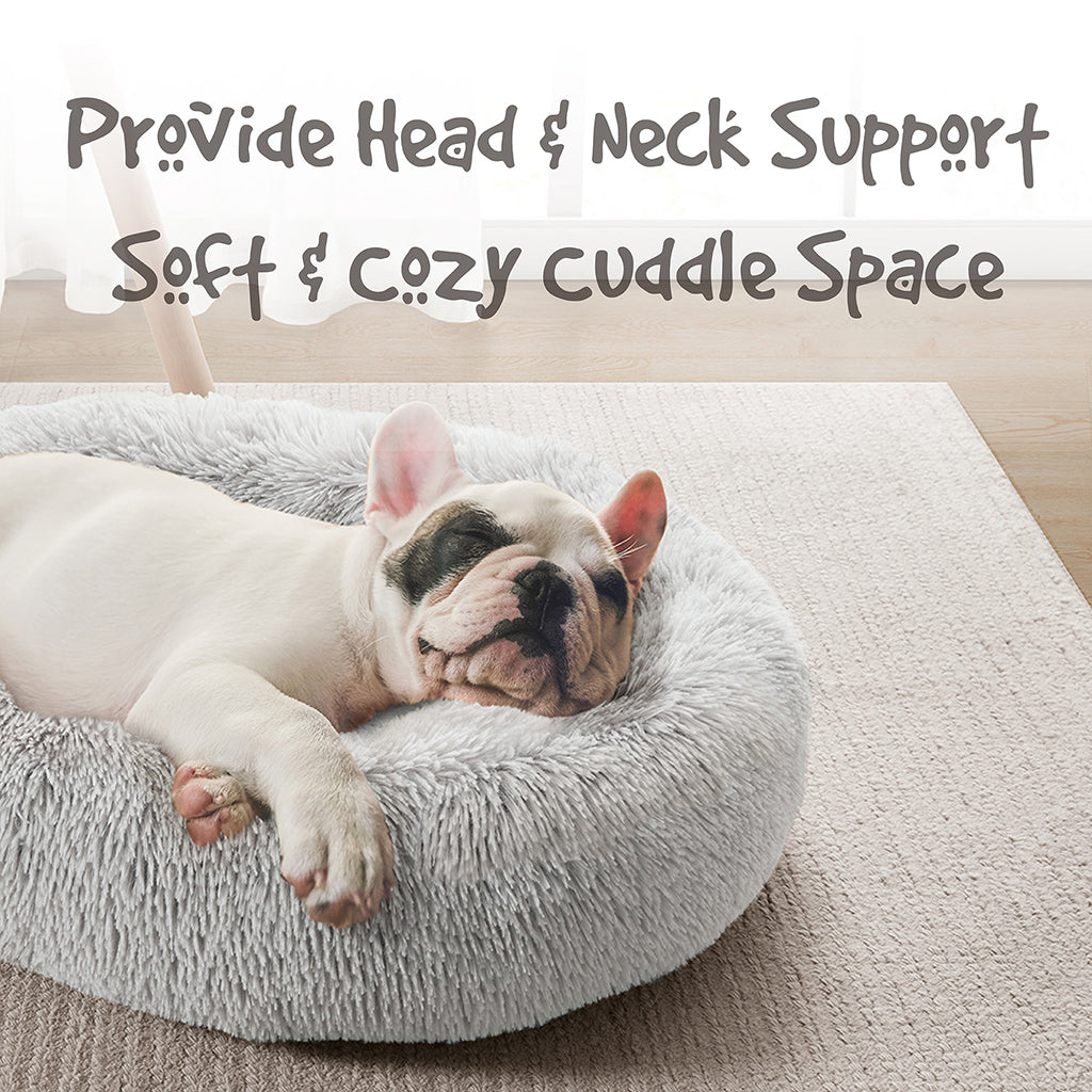Coco Faux Fur Self Warming Indoor Round Donut Cuddler