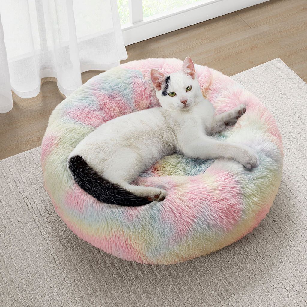 Donut Faux Fur Self Warming Indoor Round Donut Cuddler