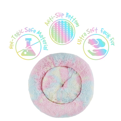 Donut Faux Fur Self Warming Indoor Round Donut Cuddler