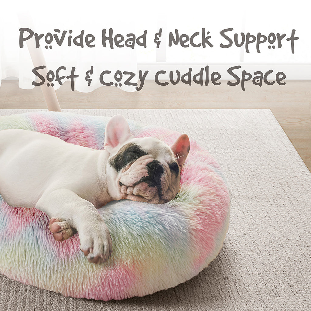 Donut Faux Fur Self Warming Indoor Round Donut Cuddler