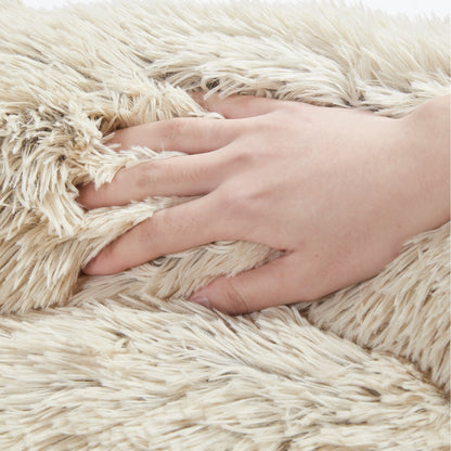 Donut Dog Bed with Hooded Blanket - Luna/Tan