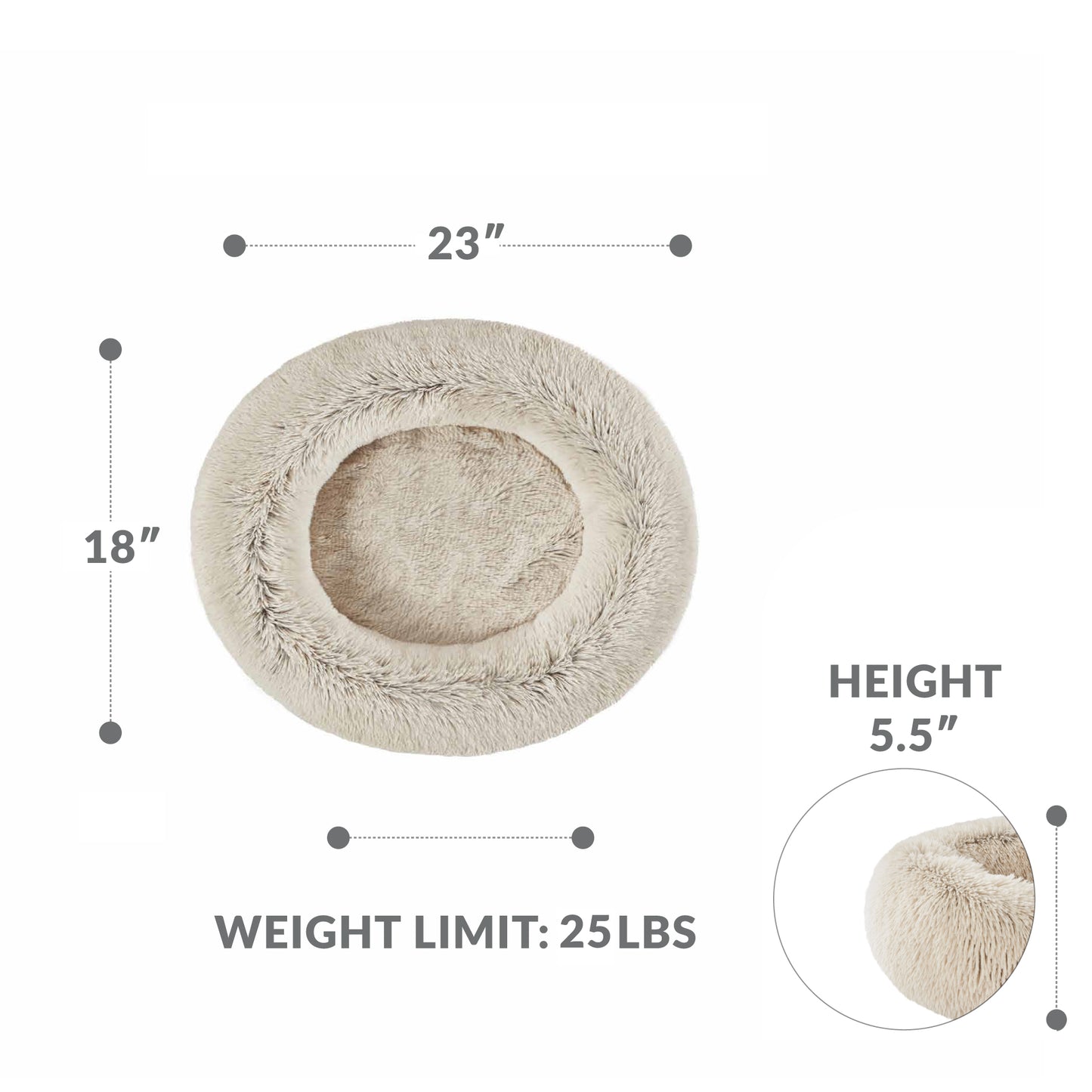 Calming Dog Bed & Cat Bed | Oval Pet Bed with Memory Foam - Serena/Tan
