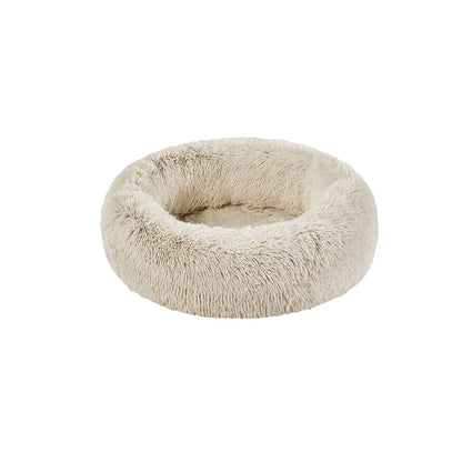 Calming Dog Bed & Cat Bed | Oval Pet Bed with Memory Foam - Serena/Tan