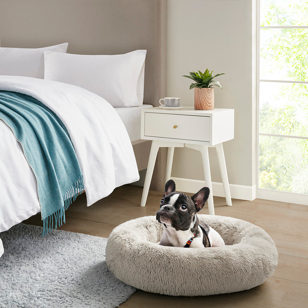 Calming Dog Bed & Cat Bed | Oval Pet Bed with Memory Foam - Serena/Tan