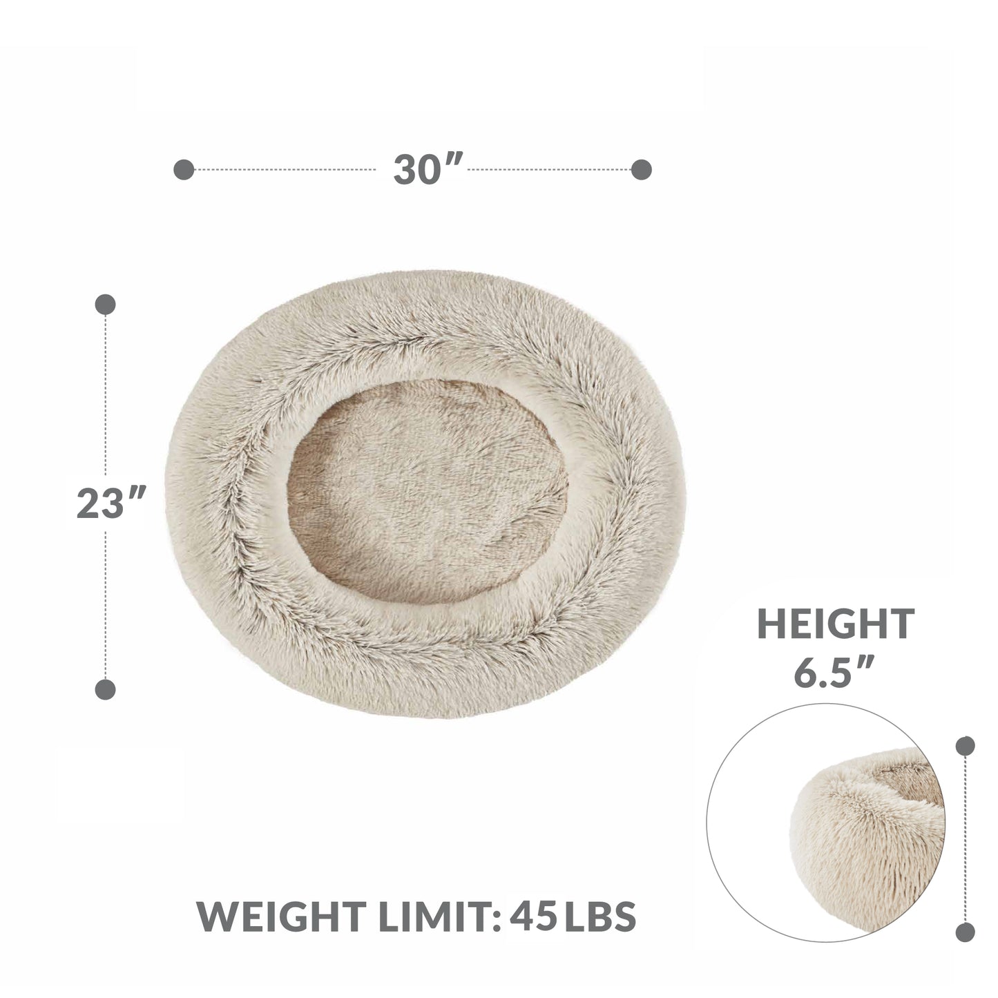 Calming Dog Bed & Cat Bed | Oval Pet Bed with Memory Foam - Serena/Tan