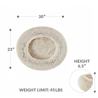 Calming Dog Bed & Cat Bed | Oval Pet Bed with Memory Foam - Serena/Tan