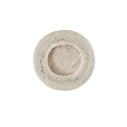 Calming Dog Bed & Cat Bed | Oval Pet Bed with Memory Foam - Serena/Tan