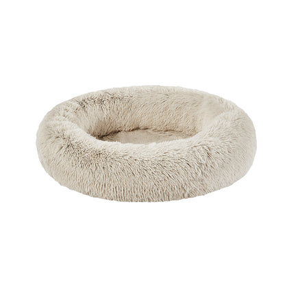 Calming Dog Bed & Cat Bed | Oval Pet Bed with Memory Foam - Serena/Tan