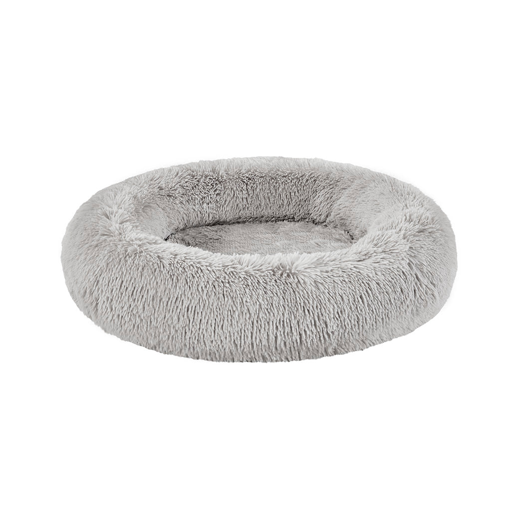 Calming Dog Bed & Cat Bed | Oval Pet Bed with Memory Foam - Serena/Grey