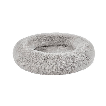 Calming Dog Bed & Cat Bed | Oval Pet Bed with Memory Foam - Serena/Grey