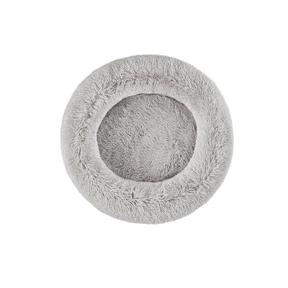 Calming Dog Bed & Cat Bed | Oval Pet Bed with Memory Foam - Serena/Grey