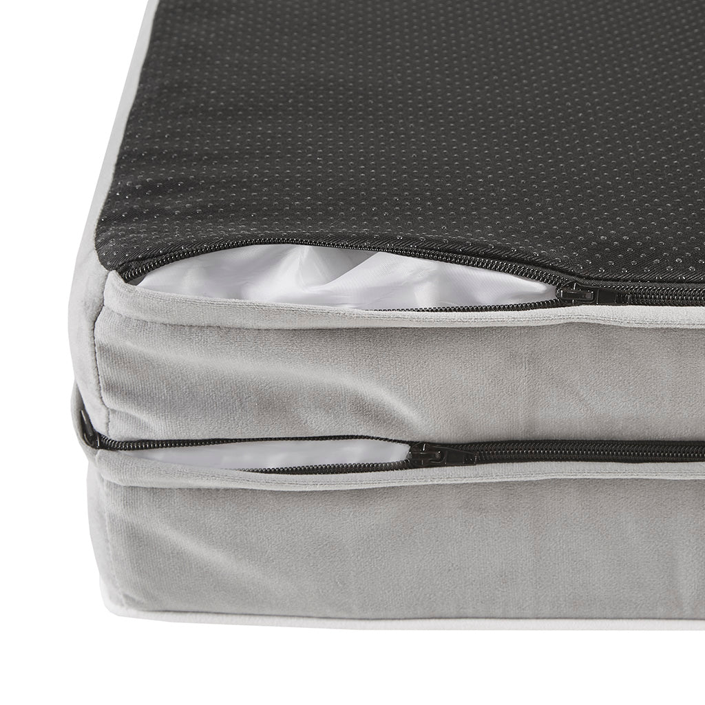 Orthopedic Dog Bed & Cat Bed | Dog Couch with Foam Bolster - Ally/Grey