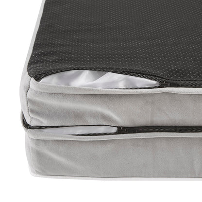 Orthopedic Dog Bed & Cat Bed | Dog Couch with Foam Bolster - Ally/Grey