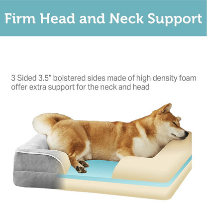 Orthopedic Dog Bed & Cat Bed | Dog Couch with Foam Bolster - Ally/Grey