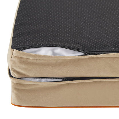 Orthopedic Dog Bed & Cat Bed | Dog Couch with Foam Bolster - Ally/Khaki