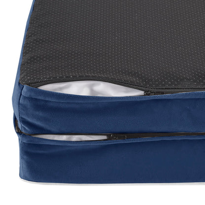 Orthopedic Dog Bed & Cat Bed | Dog Couch with Foam Bolster - Ally/Navy