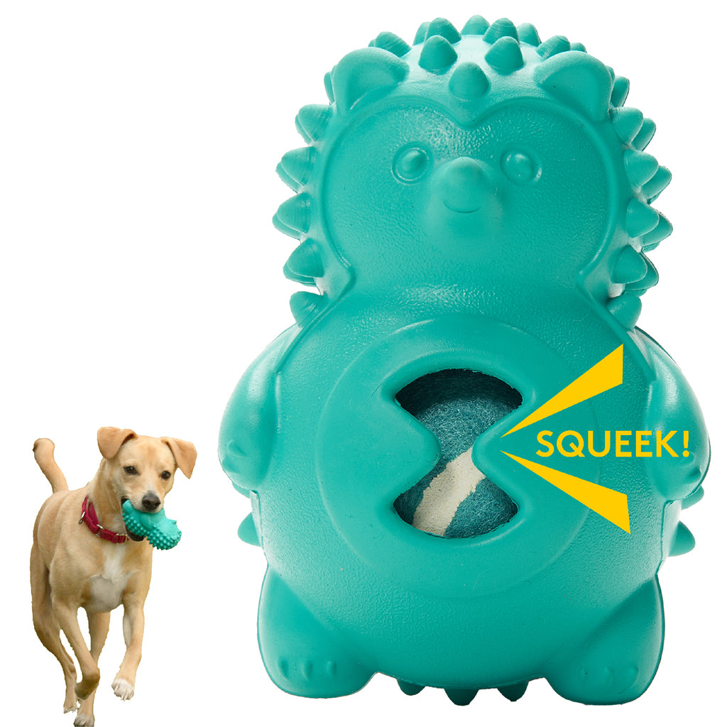 Dog Chew Toys | Squeaky Dog Toys  - Teal Hedgehog